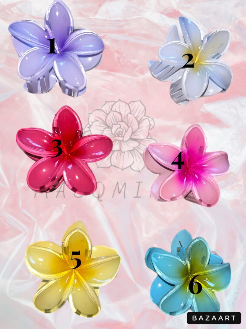 Pinzas flor hawaianas 8cm - Imagen 2