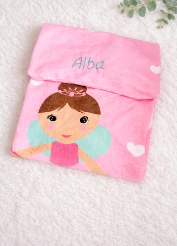 Manta terciopelo Hada personalizada