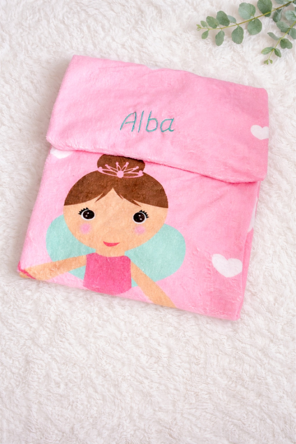 Manta terciopelo Hada personalizada