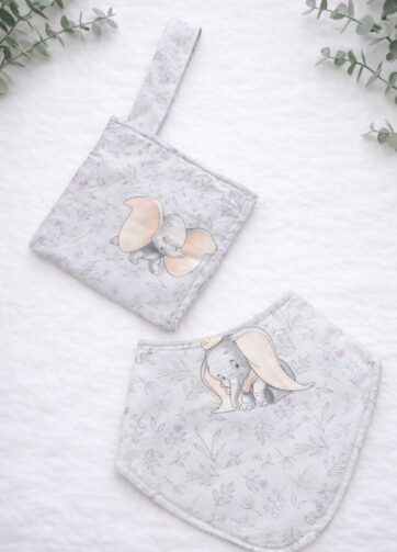 Pack de Babero bandana y Gasa multiusos Dumbo