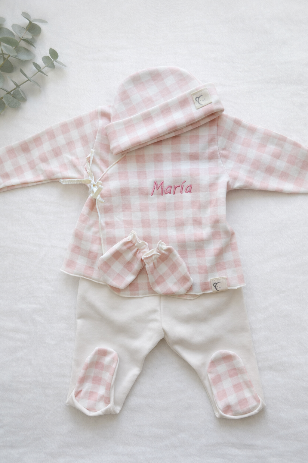 Conjunto Primera Puesta Vichy Rosa