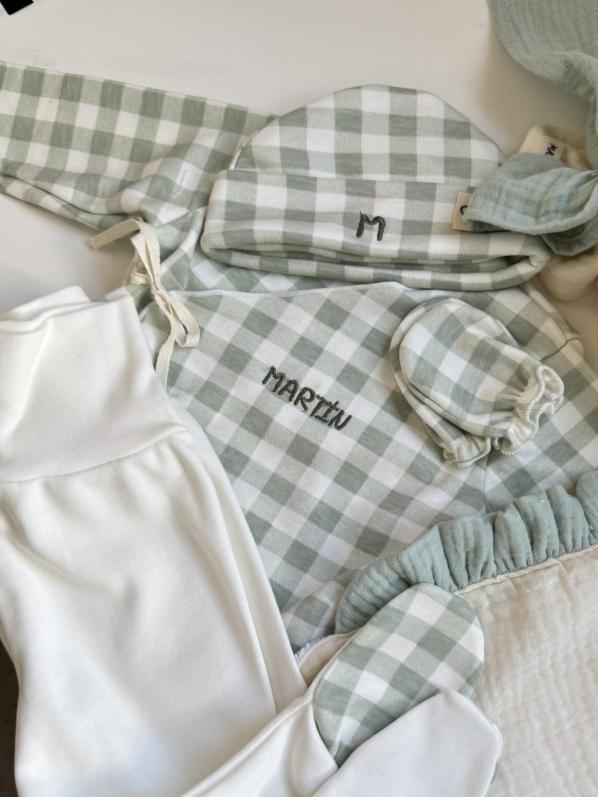 Conjunto Primera Puesta Vichy Mint