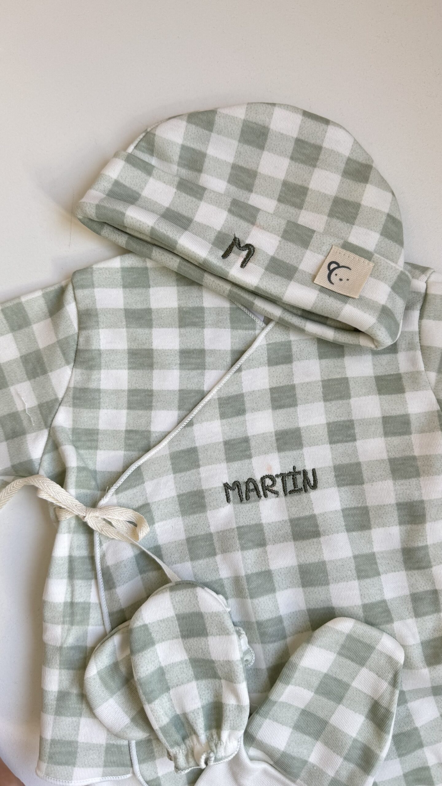 Conjunto Primera Puesta Vichy Mint - Imagen 2
