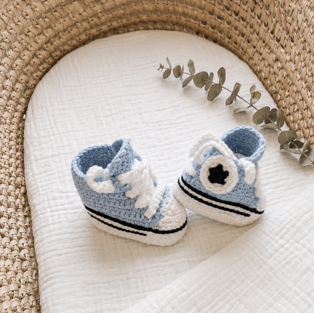 Patucos estilo Converse Celeste